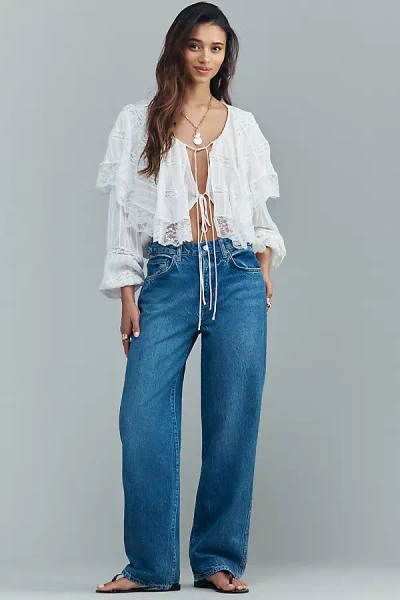 Reformation Val 90's Mid-rise Straight Leg Jeans In Blue