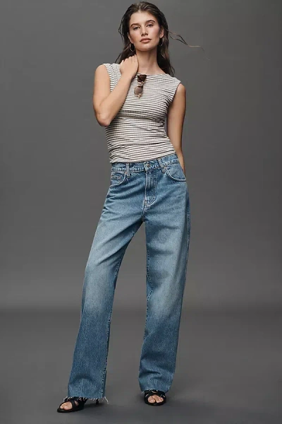Reformation Val 90's Mid-rise Straight Leg Jeans In Blue
