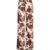Reformation Val 90s Mid Rise Straight Jeans Cowhide Print In Brown