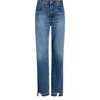 Reformation Val 90s Mid Rise Straight Jeans Maggiore Vented Let Down Hem In Blue