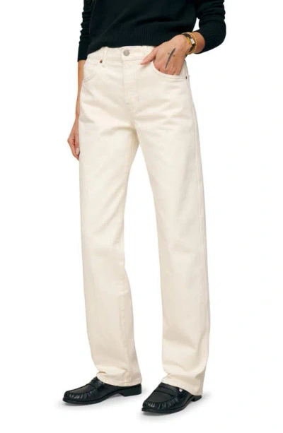Reformation Val '90s Mid Rise Relaxed Straight Leg Organic Cotton Jeans In Fior Di Latte