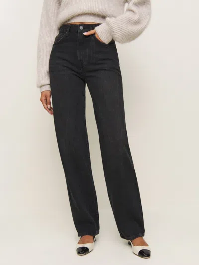 Reformation Wilder High Rise Wide Leg Jeans In Kamari Crinkle