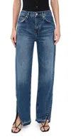 Reformation Val 90s Mid Rise Straight Jeans Maggiore Vented Let Down Hem In Blue