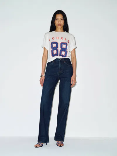 Reformation Val 90s Mid Rise Straight Short Jeans Blue Denim 28s In Multi