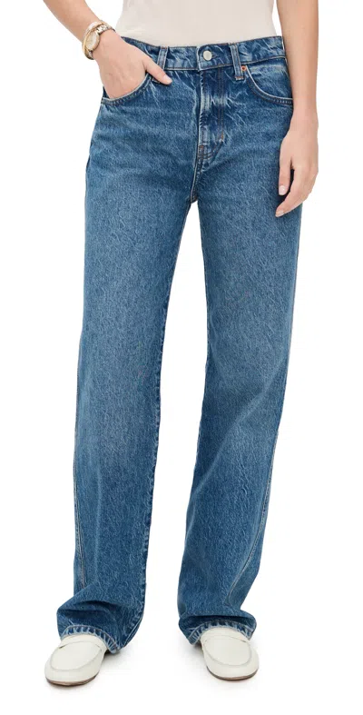 Reformation Val 90s Straight Jeans Pelican In Gray