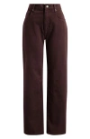 Reformation Val Baggy Distressed Straight Leg Jeans In Mole