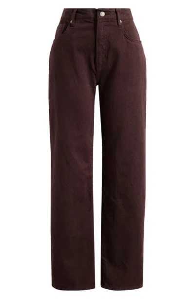 Reformation Val Baggy Distressed Straight Leg Jeans In Mole