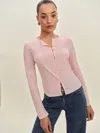 Reformation Val Knit Cardigan In Pink