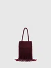 Reformation Valentina Mini Beaded Satin Shoulder Bag In Burgundy