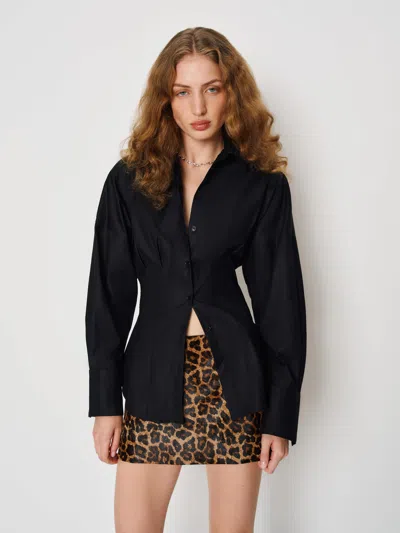 Reformation Vanta Shirt In Black