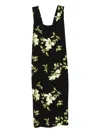 Reformation Vea Floral-print Crepe Midi Dress In Black