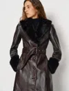 Reformation Veda Aria Leather Trench In Brown