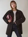 Reformation Veda Celine Jacket In Black Suede
