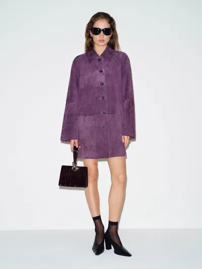 Reformation Veda Celine Jacket Purple Leather Small