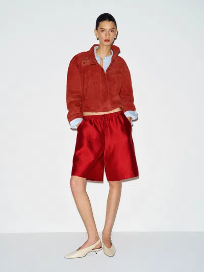 Reformation Veda Kendall Suede Jacket Red Large