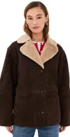 Reformation Veda Luca Suede Jacket Mole In Mole
