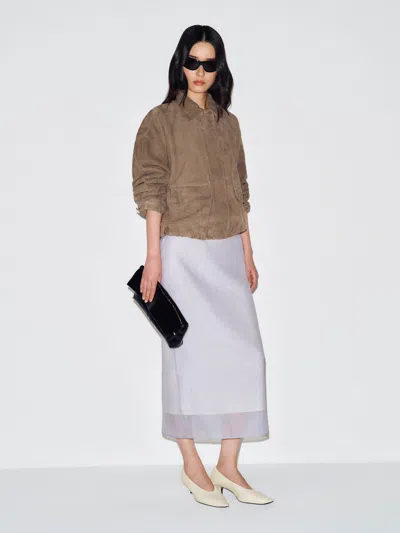 Reformation Veda Taelor Bomber Jacket Brown Large