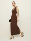 Reformation Velda Dress In Chocolate
