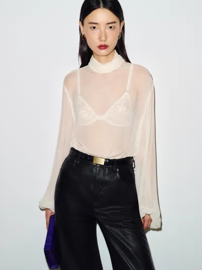 Reformation Velma Top Ivory Large In Gold
