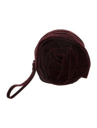 Pre-owned Reformation Velvet Belt Bag In Burgundy