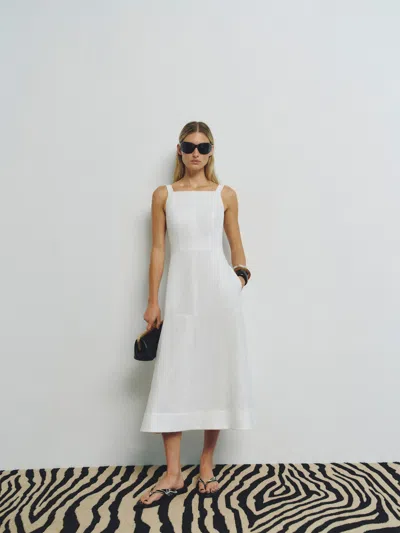 Reformation Venice Linen Dress Ivory 10 In White