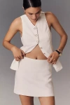 Reformation Veranda Linen Mini Skirt In White