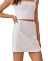 Reformation Veranda Linen Mini Skirt In White