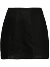 Reformation Veranda Linen Miniskirt In Black