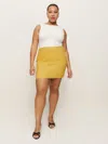 Reformation Veranda Linen Skirt Es In Sunflower