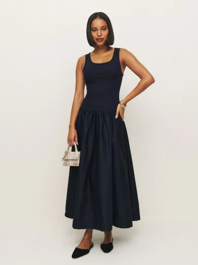 Reformation Verdona Dress In Navy