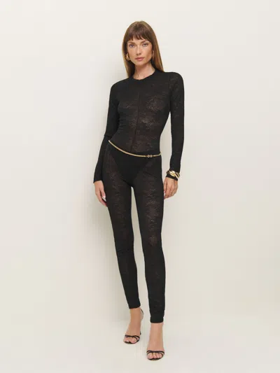 Reformation Vesper Knit Catsuit In Black