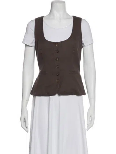 Pre-owned Reformation Vest In Brown