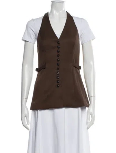 Pre-owned Reformation Vest In Brown