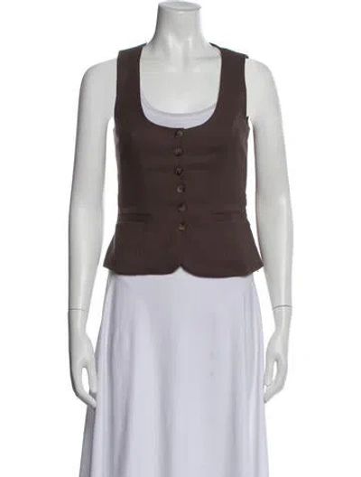 Pre-owned Reformation Vest In Brown