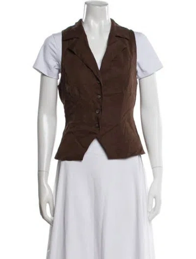 Pre-owned Reformation Vest In Brown