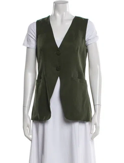 Pre-owned Reformation Vest In Green