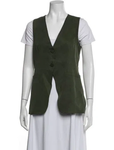 Pre-owned Reformation Vest In Green