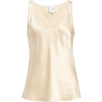 Reformation Veya Sleeveless Silk Top In Brown