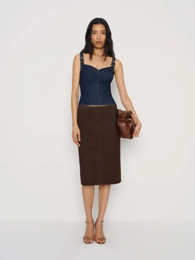 Reformation Vickie Denim Top Blue 12