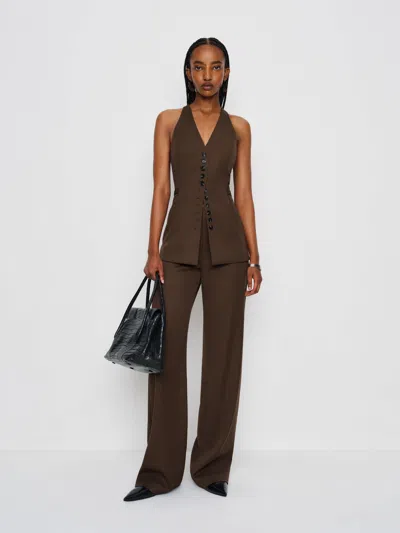 Reformation Vida High Rise Pant In Brown