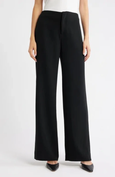 Reformation Vida High Waist Wide Leg Crepe Pants In Black