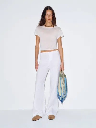Reformation Vida Linen Low Rise Pant Ivory 12 In White