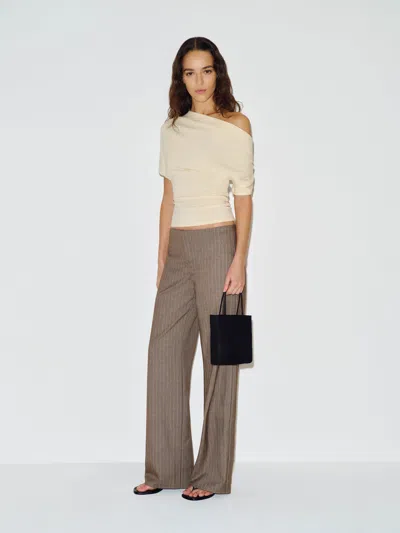Reformation Vida Low Rise Pant Brown 10