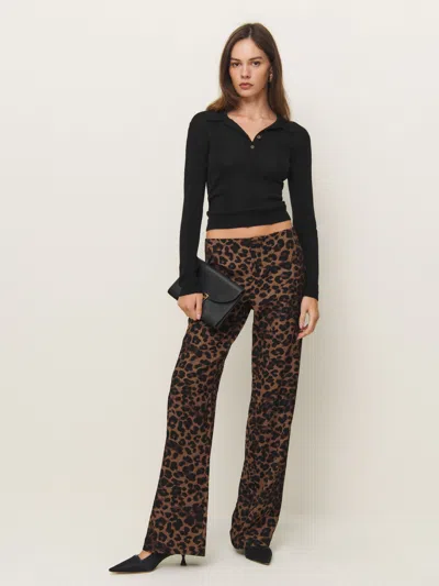 Reformation Petites Vida Low Rise Pant In Jaguar