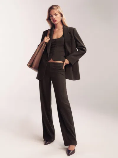 Reformation Vida Low Rise Pant In Mole