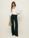 Reformation Vida Low Rise Pant In Pitch Black