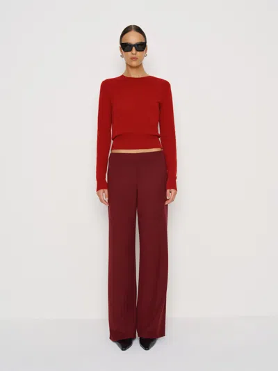 Reformation Vida Low Rise Pant In Red