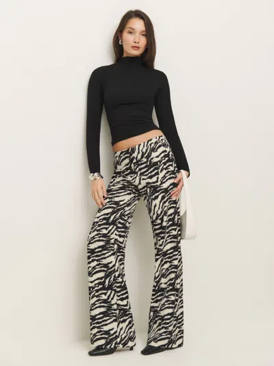 Reformation Vida Low Rise Pant In Zebra