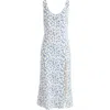 Reformation Vika Floral Side Slit Dress In Santorini
