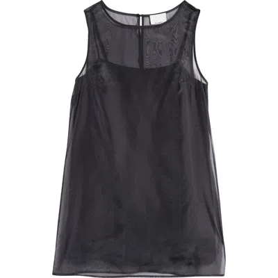 Reformation Vina Sheer Overlay Minidress In Black